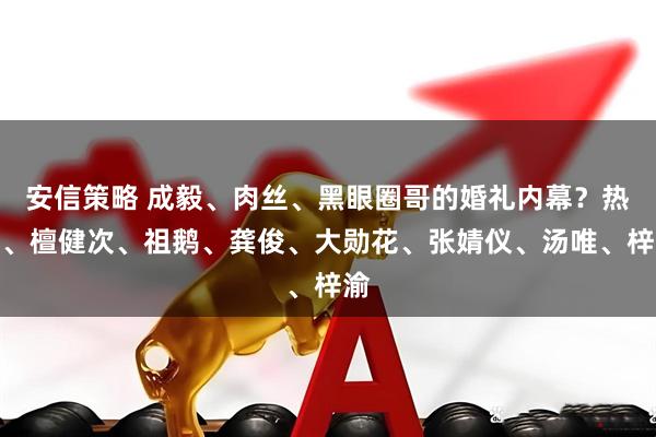 安信策略 成毅、肉丝、黑眼圈哥的婚礼内幕？热巴、檀健次、祖鹅、龚俊、大勋花、张婧仪、汤唯、梓渝